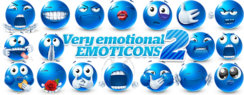 Забавные иконки с эмоциональными смайлами для использования в дизайне